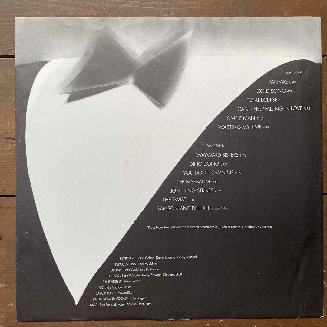 KLAUS NOMI クラウスノミ encore... vinyl LP エンタメ/ホビーのエンタメ その他(その他)の商品写真