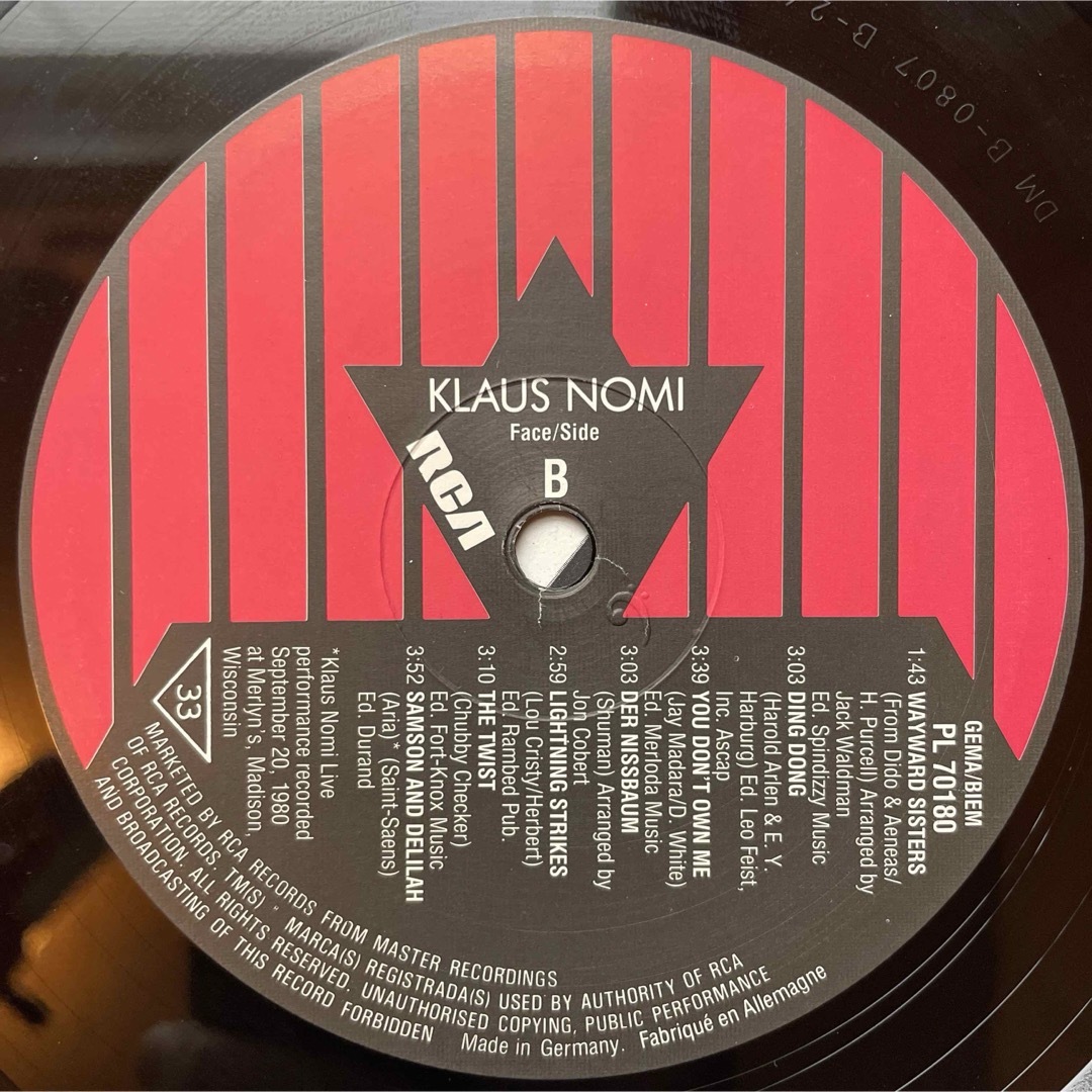 KLAUS NOMI クラウスノミ encore... vinyl LP エンタメ/ホビーのエンタメ その他(その他)の商品写真