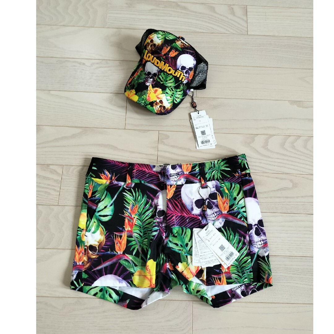 Loudmouth(ラウドマウス)の【5月9日販売終了】ラウドマウス　ショートパンツ＆キャップ スポーツ/アウトドアのゴルフ(ウエア)の商品写真