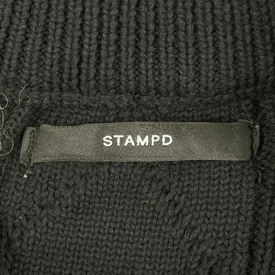 STAMPD スタンプド レオパード ケーブル 切り替えし ニット セーター ブラック系 サイズL 正規品 / Z2095 メンズのトップス(ニット/セーター)の商品写真