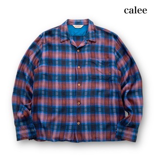 キャリー(CALEE)の【CALEE】キャリー レーヨン長袖チェック オープンカラーシャツ 日本製(シャツ)
