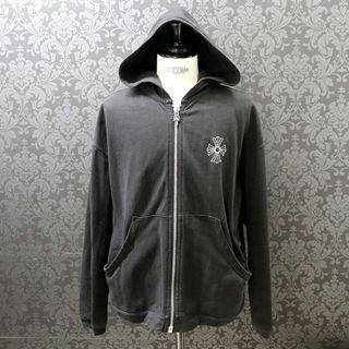 クロムハーツ(Chrome Hearts)のクロムハーツ【CHROMEHEARTS】【オールドモデル】ダガージップパーカー/CHクロス/フローラルクロス/ブラック/裏起毛/Mサイズ【中古】121675(パーカー)