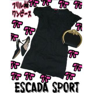 エスカーダ(ESCADA)の極美品♥エスカーダスポーツ♥ESCADASPORT♥ワンピース♥リボン♥フリル(ひざ丈ワンピース)