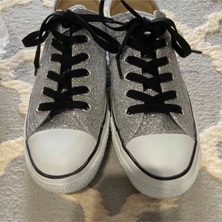 コンバース(CONVERSE)のコンバース　ラメシルバー　24.5(スニーカー)