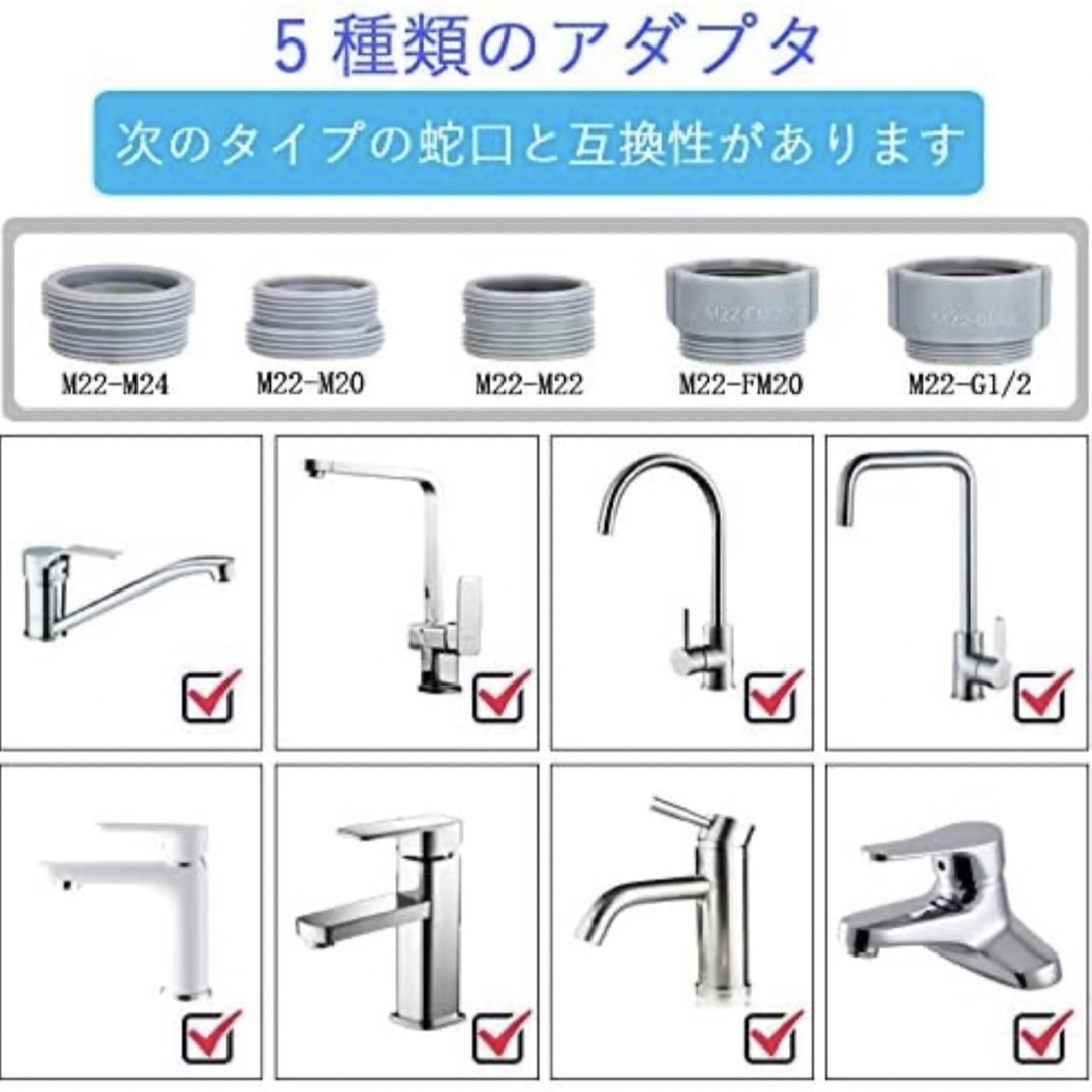 FEILINGDI蛇口シャワー 2段階切替噴霧器泡沫器蛇口 360度回転 インテリア/住まい/日用品のキッチン/食器(その他)の商品写真