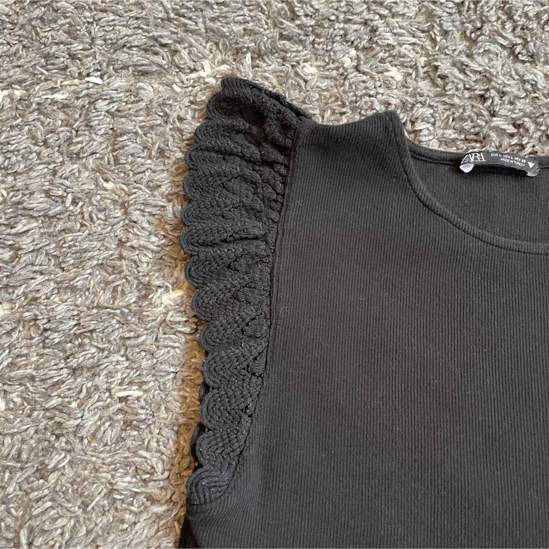 ZARA(ザラ)のザラ　Tシャツ　カットソー　リブ　L メンズのトップス(Tシャツ/カットソー(半袖/袖なし))の商品写真