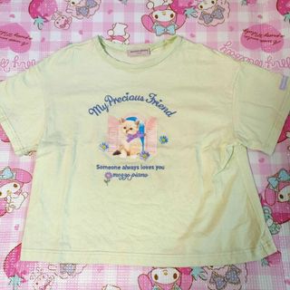 メゾピアノジュニア(mezzo piano junior)のメゾピアノジュニア　猫　半袖トップス　S　140　淡いグリーン(Tシャツ/カットソー)