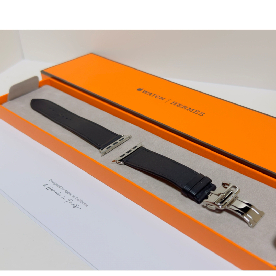 Hermes(エルメス)のアップルウォッチ専用 エルメス Dバックル Apple Watch ブラック メンズの時計(レザーベルト)の商品写真