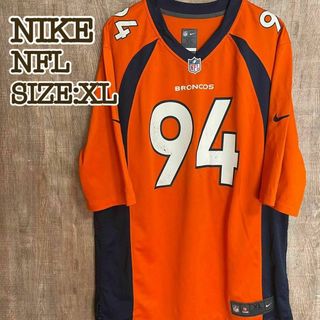 ナイキ(NIKE)のNIKE ナイキ　NFL デンバー・ブロンコス　ゲームシャツ　オレンジ　XL(Tシャツ/カットソー(半袖/袖なし))