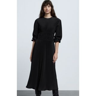 ザラ(ZARA)の美品　ZARA リブロングワンピース(ロングワンピース/マキシワンピース)