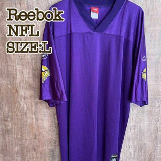 NFLミネソタ・バイキングス　ゲームシャツ　パープル　L(Tシャツ/カットソー(半袖/袖なし))