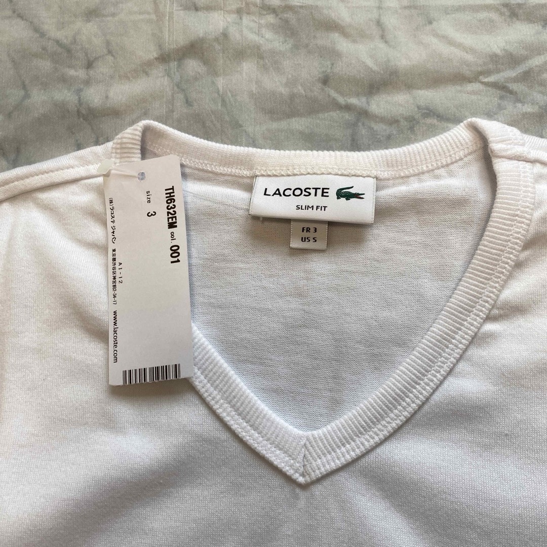 LACOSTE(ラコステ)の新品　日本製　ラコステ　ワンポイント　半袖Tシャツ レディースのトップス(Tシャツ(半袖/袖なし))の商品写真