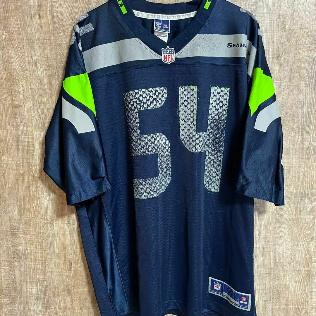 NFL シアトル・シーホークス　ゲームシャツ　ネイビー　XL メンズのトップス(Tシャツ/カットソー(半袖/袖なし))の商品写真