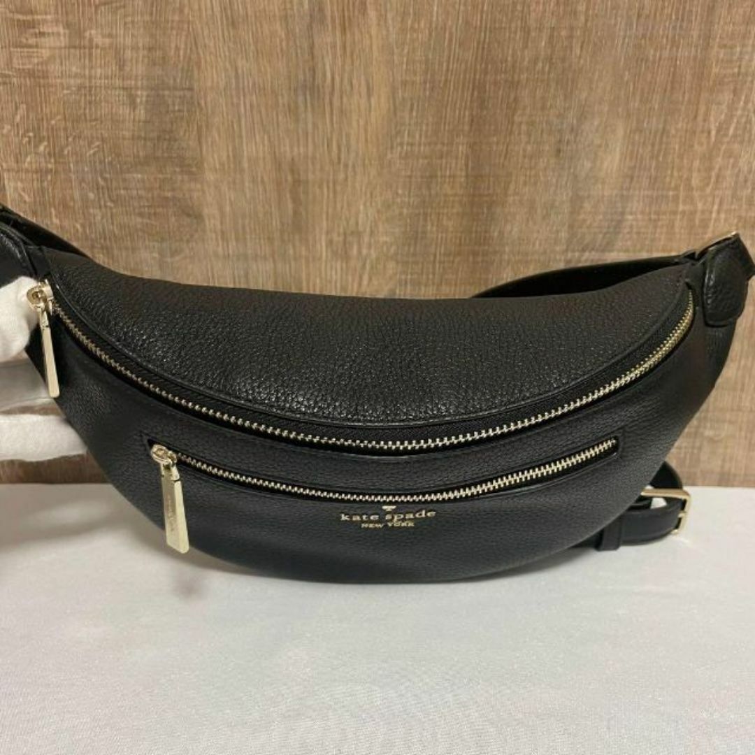 kate spade new york(ケイトスペードニューヨーク)の【新品未使用】 kate spadeクロスボディーバック　ウエストバック　BLK レディースのバッグ(ボディバッグ/ウエストポーチ)の商品写真