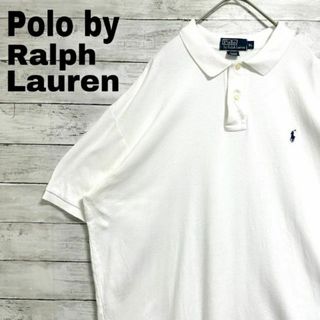 ポロラルフローレン(POLO RALPH LAUREN)の20p US古着 ポロラルフローレン 半袖ポロシャツ ポニー刺繍 無地 白(ポロシャツ)