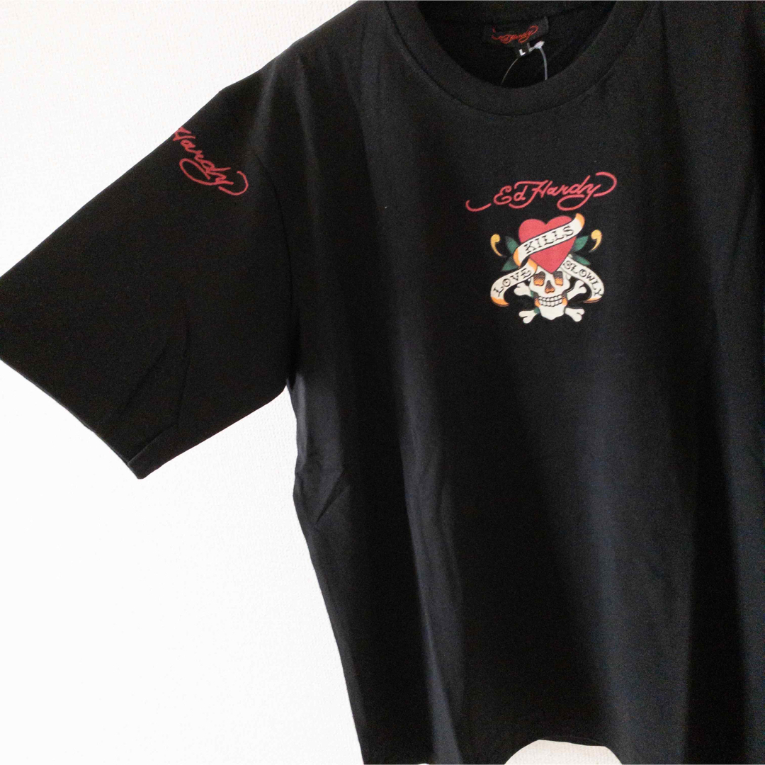 Ed Hardy(エドハーディー)の【新品タグ付き】エドハーディ Tシャツ 半袖 L メンズ 黒 ドクロ メンズのトップス(Tシャツ/カットソー(半袖/袖なし))の商品写真