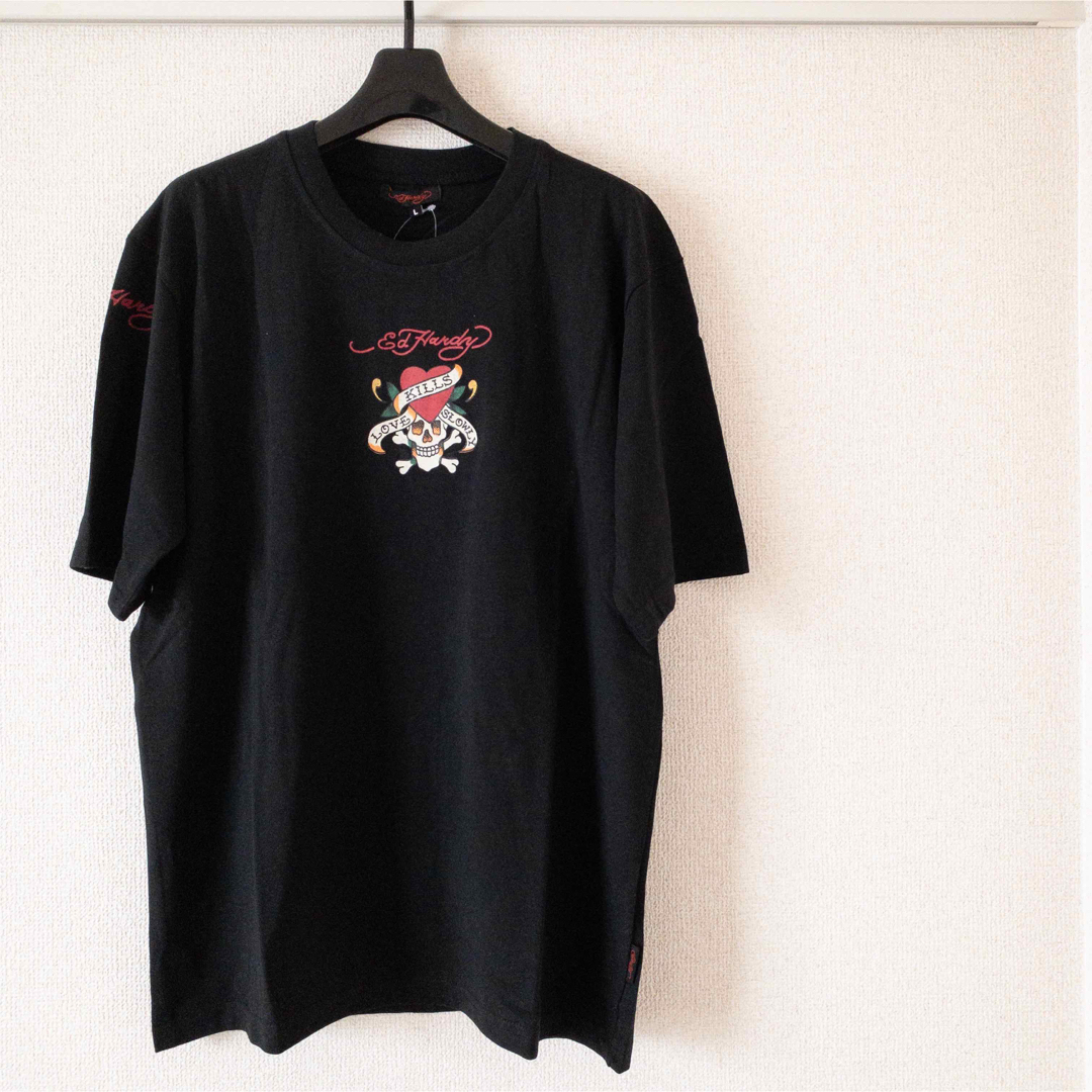 Ed Hardy(エドハーディー)の【新品タグ付き】エドハーディ Tシャツ 半袖 L メンズ 黒 ドクロ メンズのトップス(Tシャツ/カットソー(半袖/袖なし))の商品写真