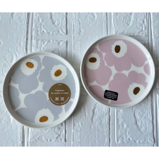 marimekko - 限定 完売 マリメッコ アイシーグレー ピンク ゴールド プレート 楽天