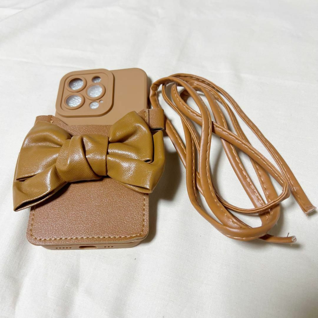 iPhone13Pro ショルダーケース　カバー　スマホケース　肩掛け　リボン スマホ/家電/カメラのスマホアクセサリー(iPhoneケース)の商品写真