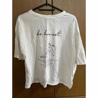 シマムラ(しまむら)のしまむら　ヘルム　helm  半袖　Tシャツ　ホワイト　白　バックイラスト(Tシャツ(半袖/袖なし))