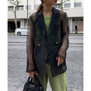 アメリヴィンテージ(Ameri VINTAGE)のAMERI  BUMPY SHEER DOUBLE JACKET(テーラードジャケット)