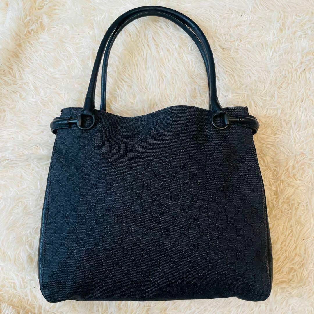 Gucci(グッチ)の美品＊GUCCI トート ハンドバッグ gg A4 キャンバス 肩掛け ブラック レディースのバッグ(トートバッグ)の商品写真