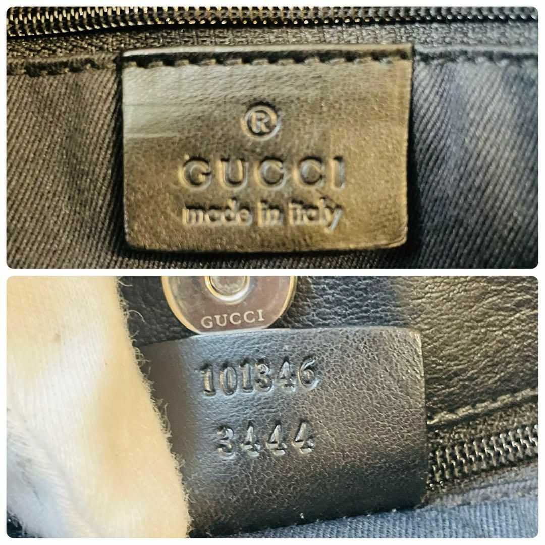 Gucci(グッチ)の美品＊GUCCI トート ハンドバッグ gg A4 キャンバス 肩掛け ブラック レディースのバッグ(トートバッグ)の商品写真