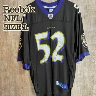 リーボック(Reebok)のReebok リーボック　NFL ボルチモア・レイブンズ　ゲームシャツ　黒　L(Tシャツ/カットソー(半袖/袖なし))