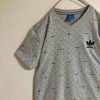 アディダス(adidas)のアディダス刺繍トレフォイルロゴTシャツtシャツadidas総柄teeTEEグレー(Tシャツ/カットソー(半袖/袖なし))