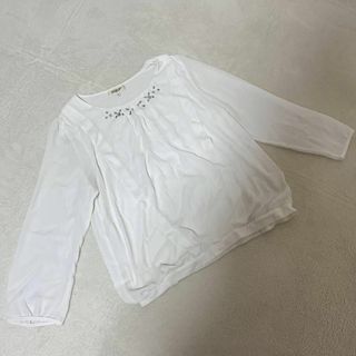 スープ(SOUP)の《SOUP》 スープ (11) プルオーバーブラウス ホワイト ビジュー(Tシャツ(長袖/七分))