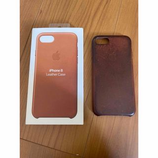 アイフォーン(iPhone)のiPhone8 純正レザーケース ブラウン(iPhoneケース)