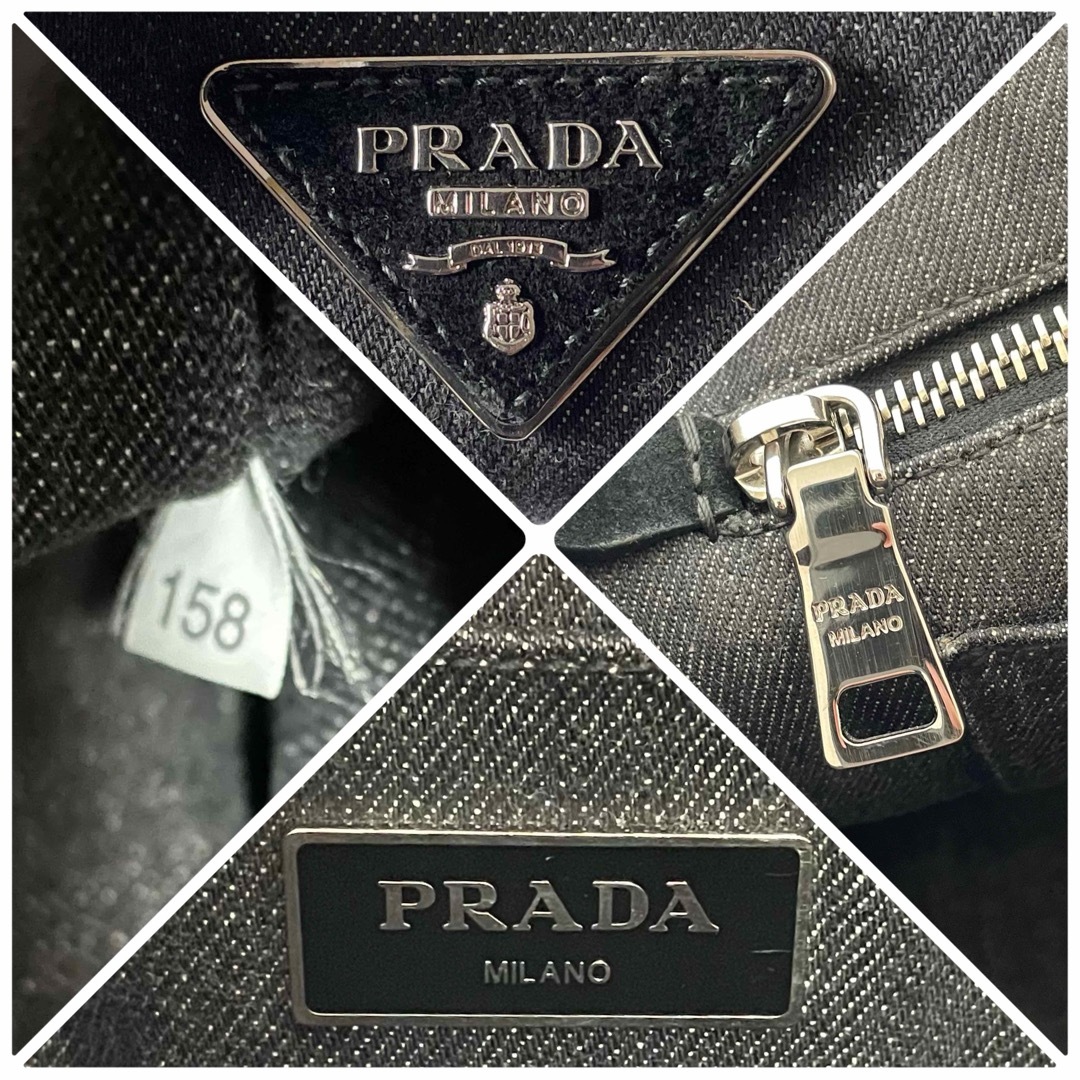 PRADA(プラダ)の【極美品〜美品】プラダ　2way トートバッグ　カナパ　ビジュー　Sサイズ　黒 レディースのバッグ(トートバッグ)の商品写真