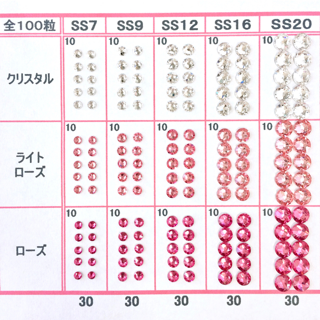 SWAROVSKI(スワロフスキー)の❀スワロフスキー♡ネイルサイズ ライトシャインピンク＋デコデコローズピンクmix コスメ/美容のネイル(デコパーツ)の商品写真