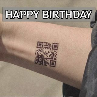 QRコード柄 タトゥーシール (HAPPY BIRTHDAY)(その他)