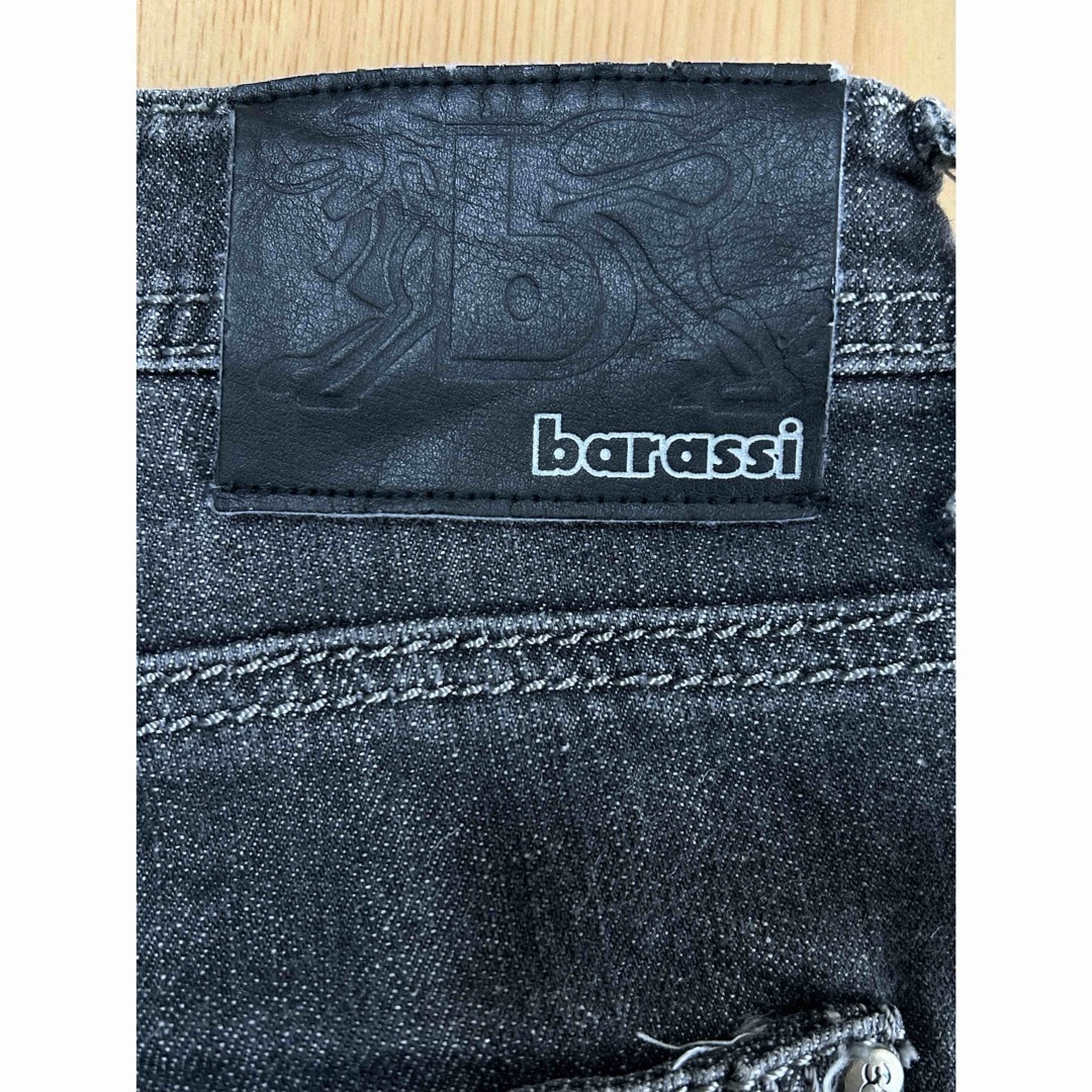 Barassi(バラシ)のbarassi MILANO バラシ　ウォッシュ加工　麻混ブラックデニムパンツ メンズのパンツ(デニム/ジーンズ)の商品写真