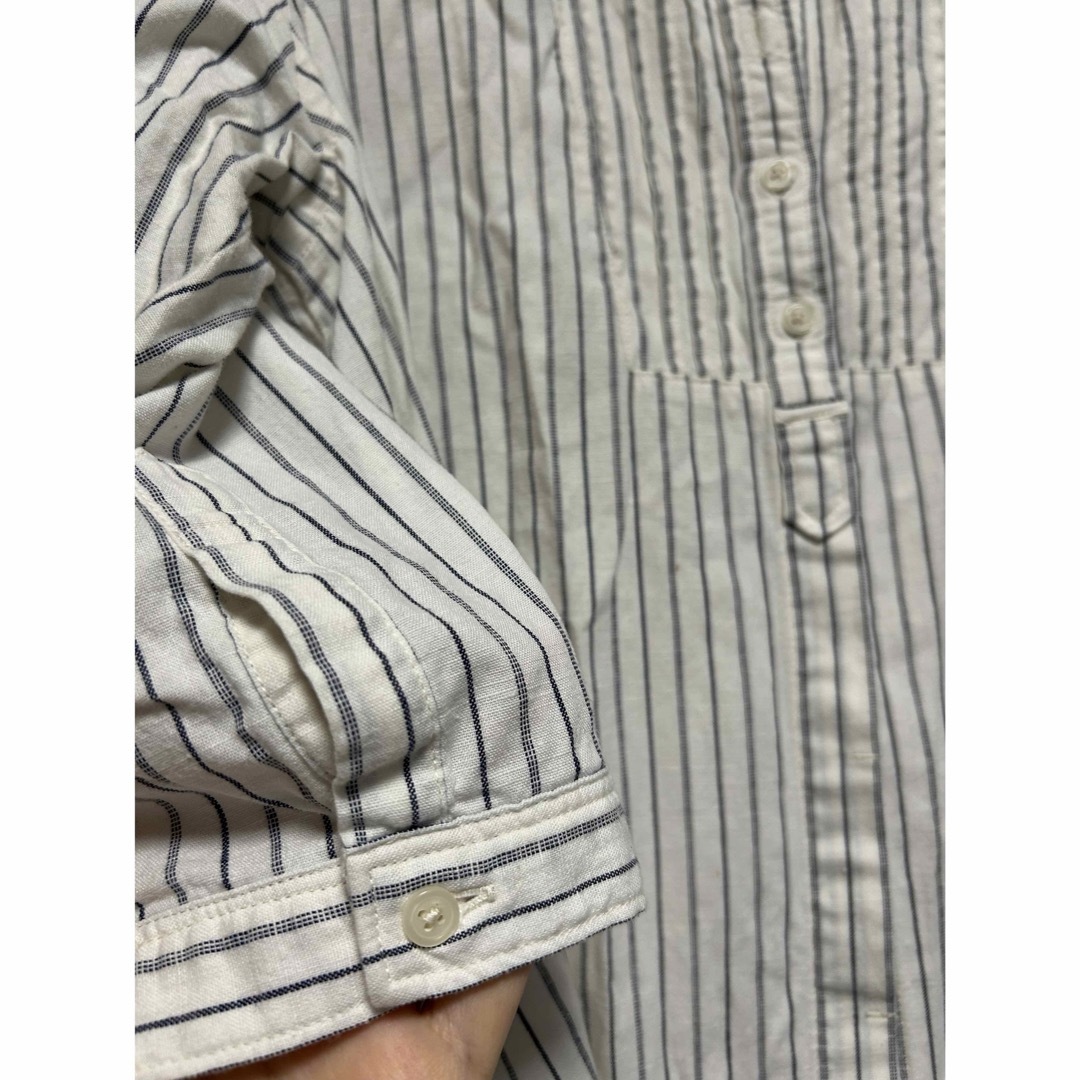 shuca(シュカ)のSHUCA ロングシャツ　Lサイズ　ストライプ レディースのトップス(シャツ/ブラウス(長袖/七分))の商品写真