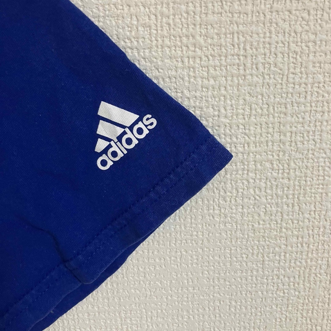 adidas(アディダス)のadidasアディダススポーツパフォーマンススリーブロゴTシャツtシャツ半袖青 メンズのトップス(Tシャツ/カットソー(半袖/袖なし))の商品写真