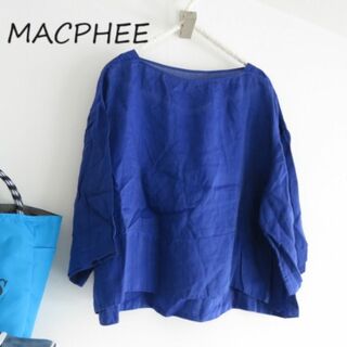 マカフィー(MACPHEE)のMACPHEE マカフィ　ラミー麻　プルオーバー　トップス　シャツ　36(シャツ/ブラウス(半袖/袖なし))