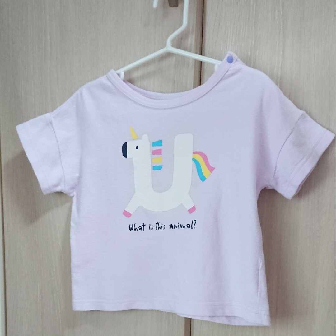 美品♡【サイズ95】ユニコーン 半袖 Tシャツ ラベンダー キッズ/ベビー/マタニティのキッズ服女の子用(90cm~)(Tシャツ/カットソー)の商品写真