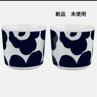 マリメッコ(marimekko)のマリメッコ　ラテマグ　新品未使用　ネイビー　ウニッコ(タンブラー)