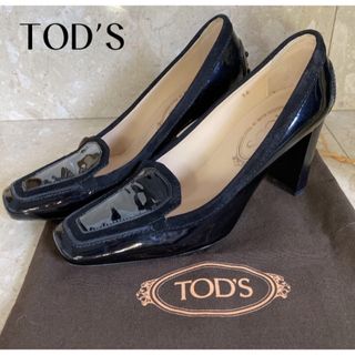 TOD'S - 【トッズ】美品✨パンプス 太ヒール ローファー エナメル ブラック  袋あり