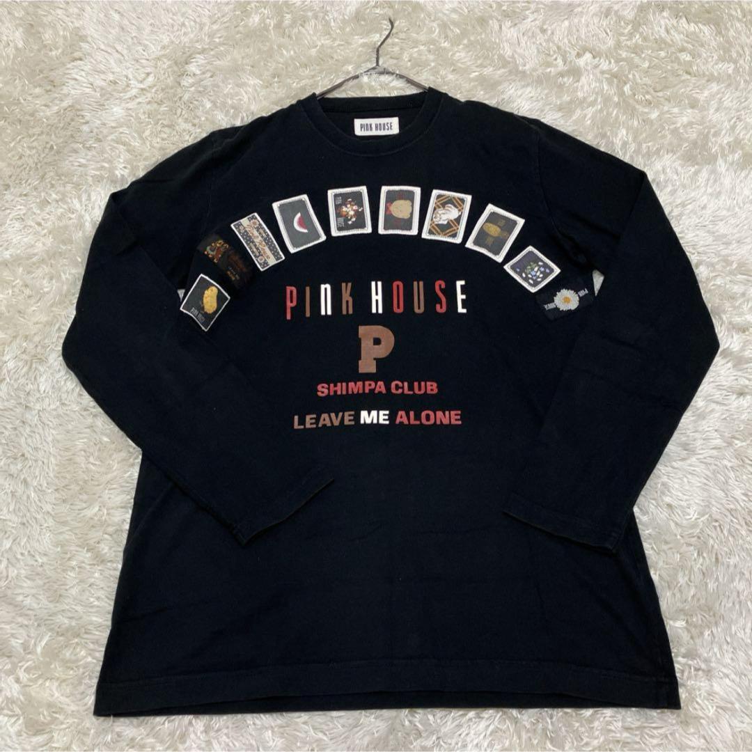 PINK HOUSE(ピンクハウス)の【日本製】ピンクハウス 熊 黒 ロング Tシャツ ロンT Lサイズ長袖 レディースのトップス(Tシャツ(長袖/七分))の商品写真
