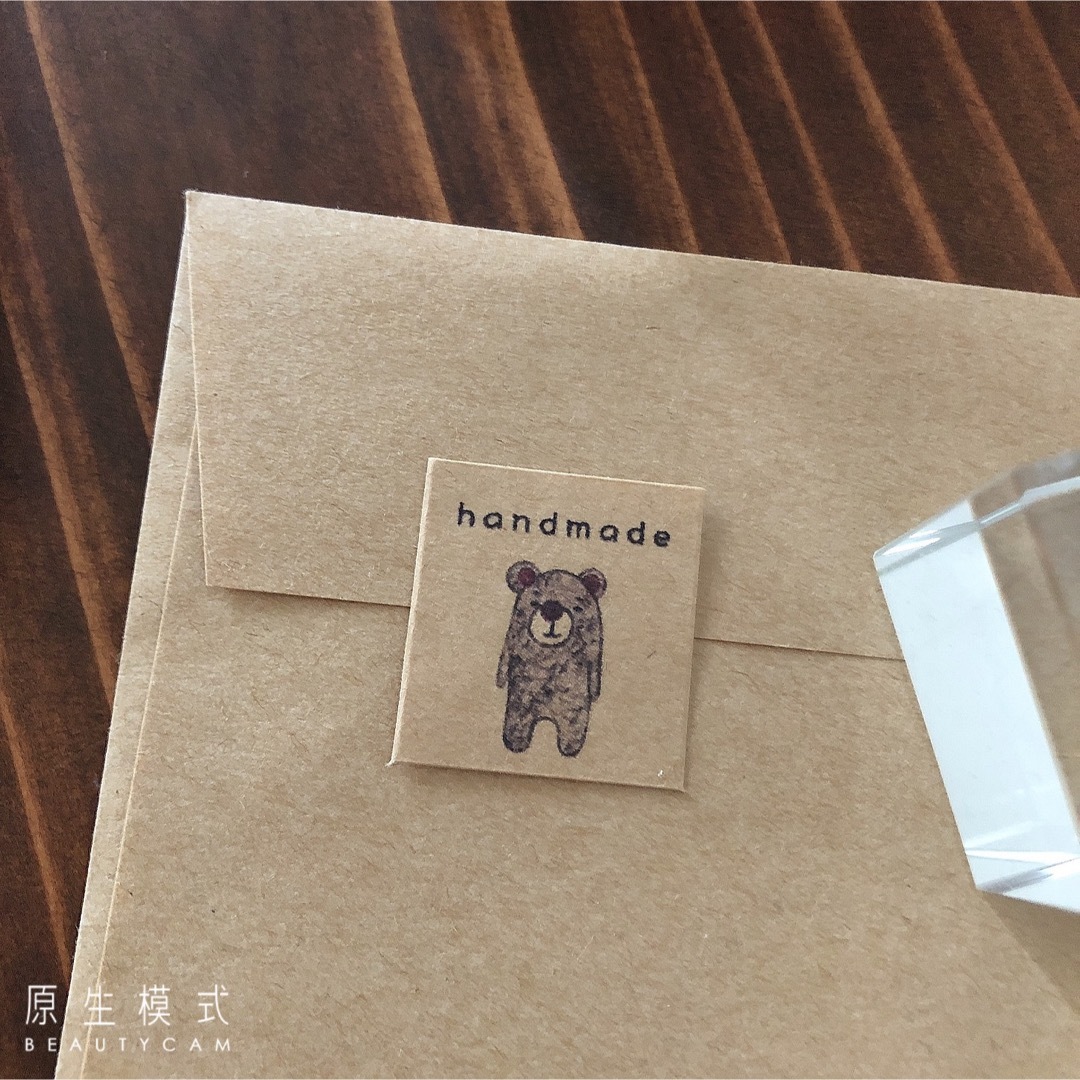 2.5センチスクエア  ミニミニ　丸文字　ハンドメイドシール　アニマル ハンドメイドの文具/ステーショナリー(カード/レター/ラッピング)の商品写真