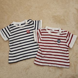 ニシマツヤ(西松屋)の半袖Tシャツ 色ちがい 2枚セット 80(Ｔシャツ)