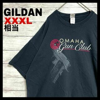ギルタン(GILDAN)のg77 US古着　半袖Tシャツ　オマハガンクラブ　射撃場　銃 ミリタリー(Tシャツ/カットソー(半袖/袖なし))