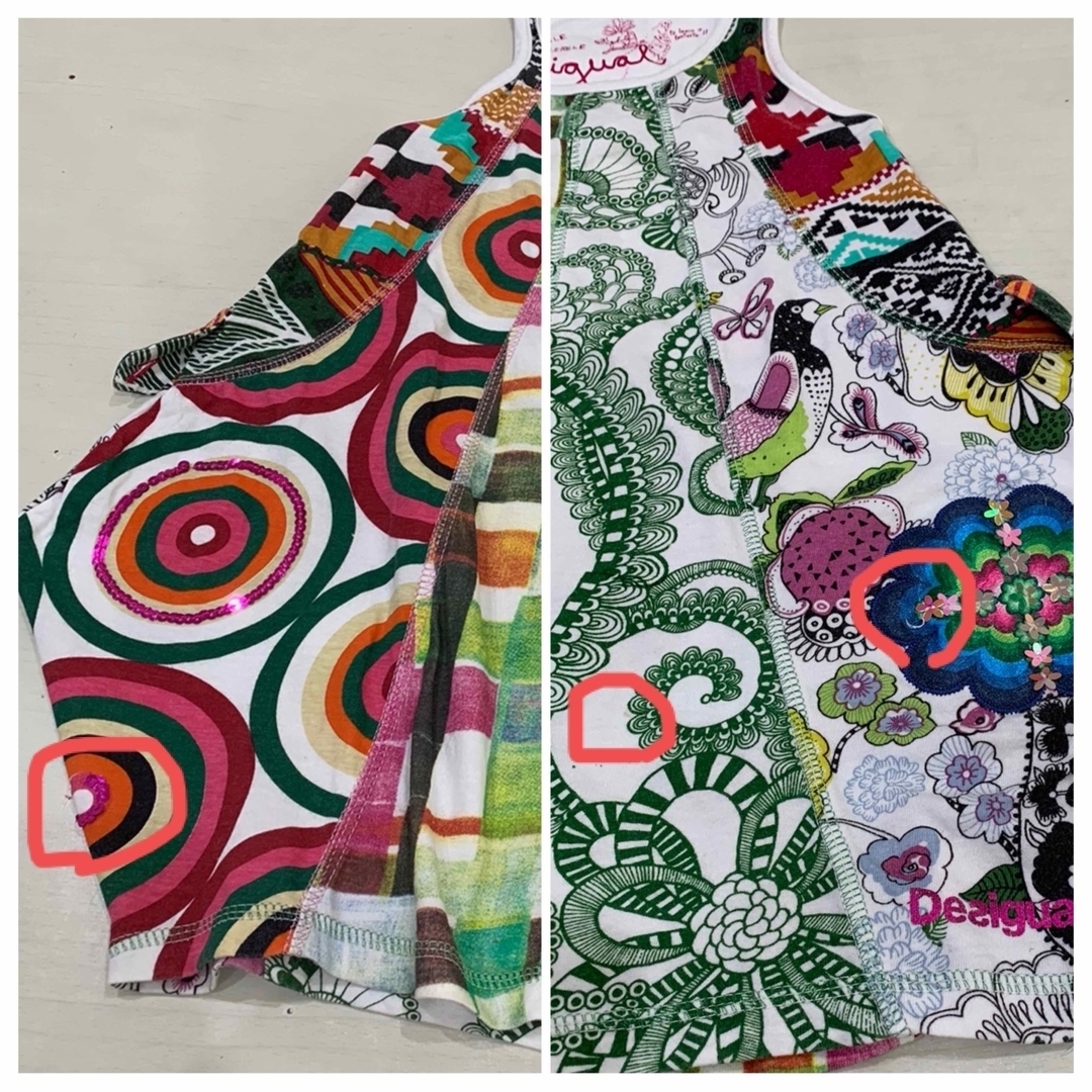 DESIGUAL(デシグアル)のデシグアル　柄ワンピ　サイズ100 キッズ/ベビー/マタニティのキッズ服女の子用(90cm~)(ワンピース)の商品写真