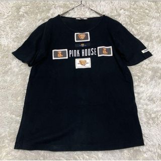 ピンクハウス(PINK HOUSE)の【日本製】ピンクハウス 半袖 Tシャツ 熊 黒 Lサイズ(Tシャツ(半袖/袖なし))