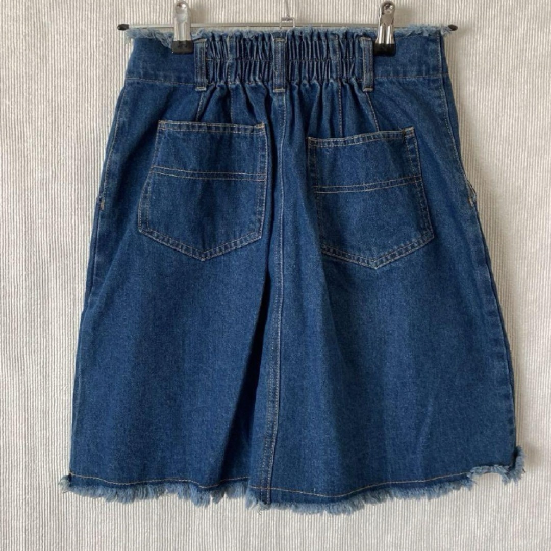 デニムスカート　フリンジ　切りっぱなし  Fサイズ レディースのスカート(ひざ丈スカート)の商品写真