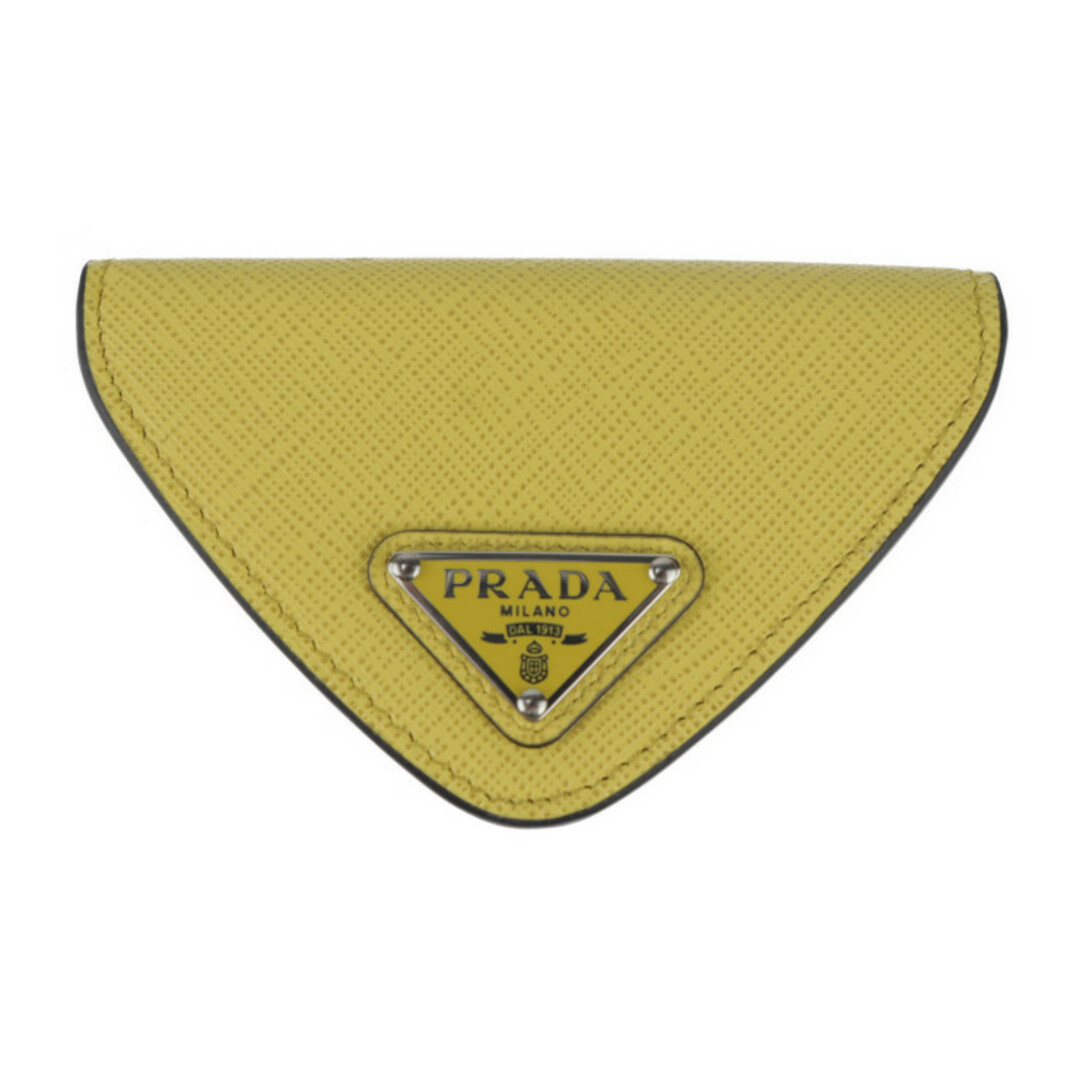 PRADA - PRADA プラダ  小銭入れ コインケース 2MM004   サフィアーノレザー SOLE イエロー系   三角ロゴ 【本物保証】