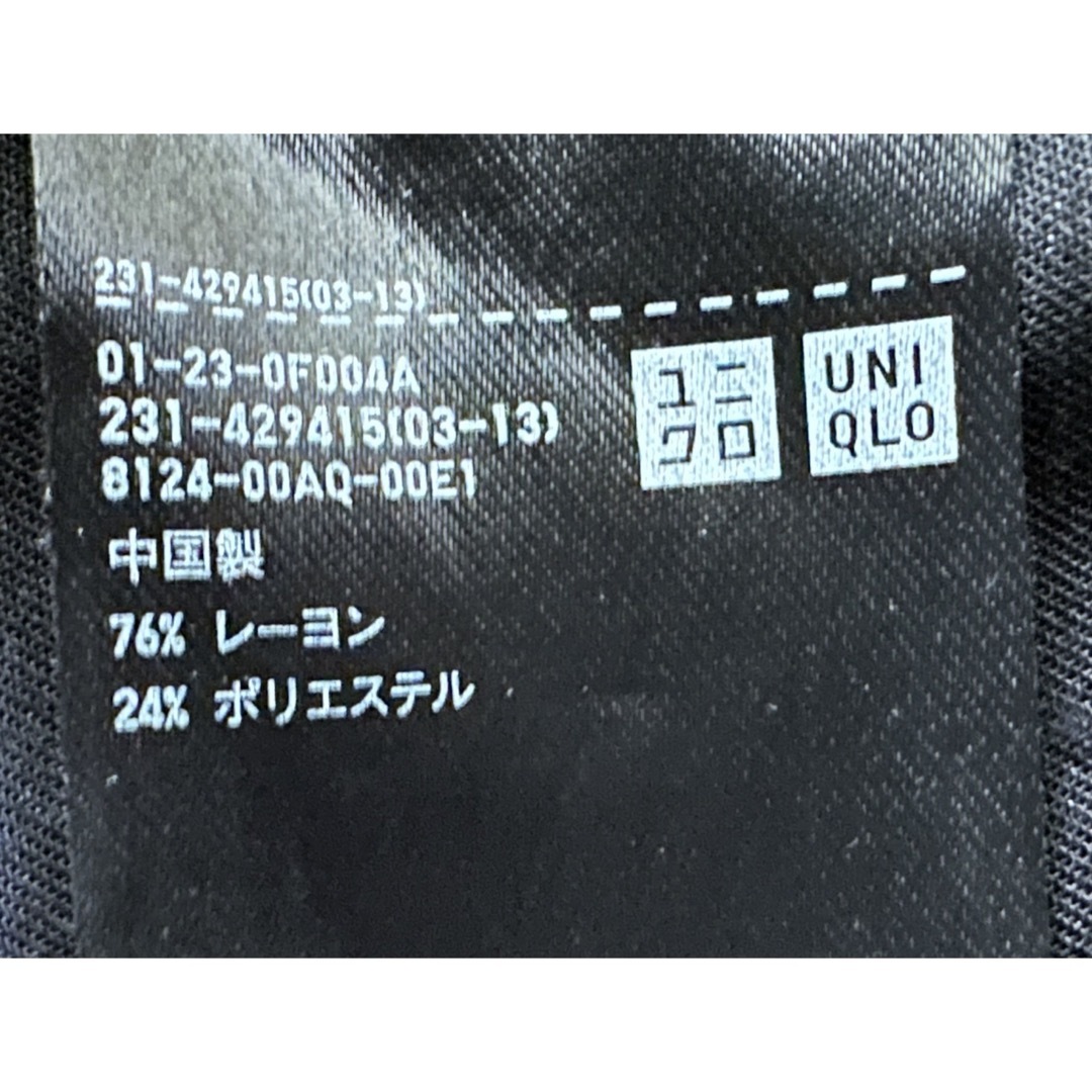 UNIQLO(ユニクロ)のUNIQLO ユニクロ レーヨンバンドカラーブラウス(長袖)(L)ブラック 黒 レディースのトップス(シャツ/ブラウス(長袖/七分))の商品写真